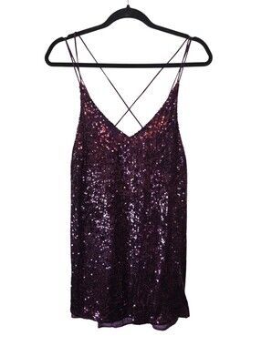 Free People Cecily Sweetheart Fit & Flare Mini Slip Dress Burgundy, Small